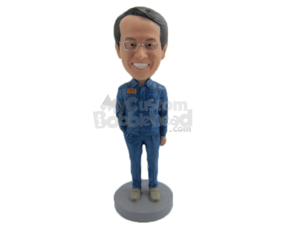 Custom Bobblehead Happy Guy In Classic Dress With One Hand In Pocket - Leisure & Casual Casual Males Personalized Bobblehead & Cake Topper Custom Bobblehead Happy Guy In Classic Dress With One Hand In Pocket - Leisure & Casual Casual Males Personalized Bobblehead & Cake Topper